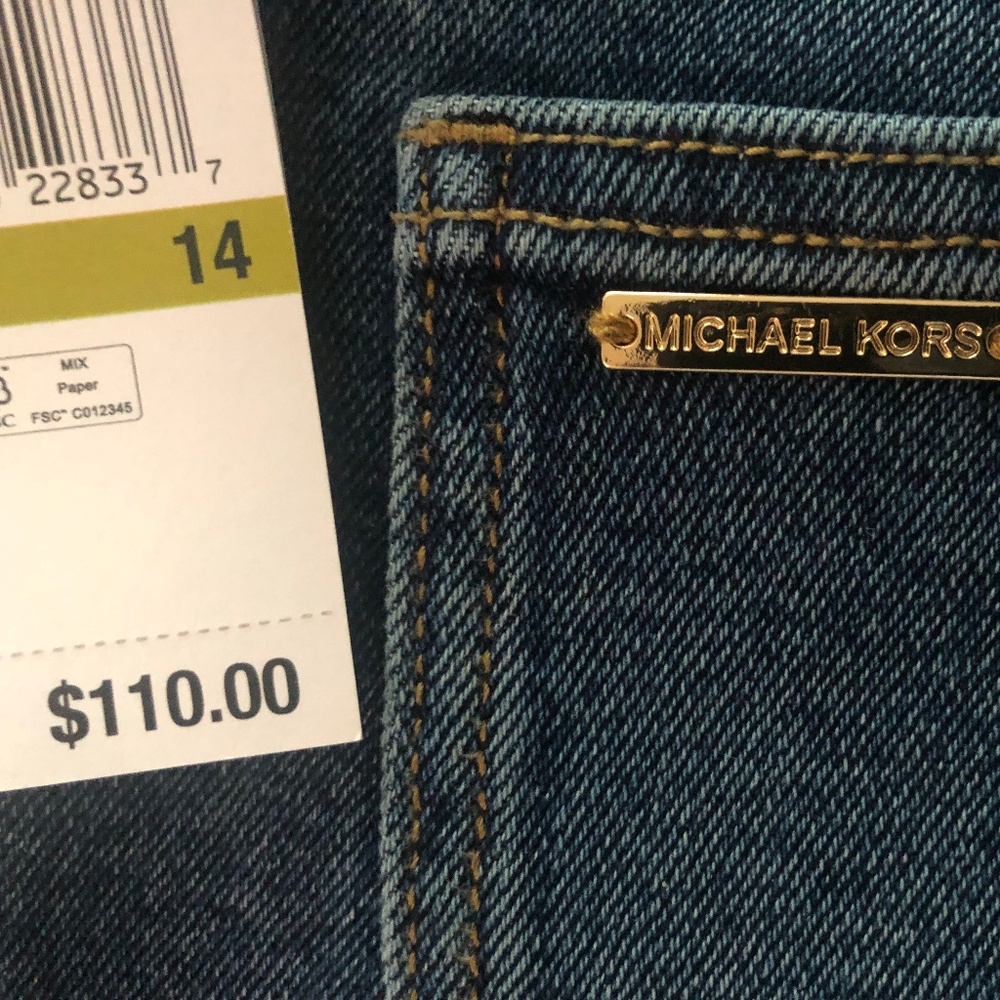 NWT Michael Kors Selma Wide Leg High Waist Size 14 Jeans - Picture 9 of 11